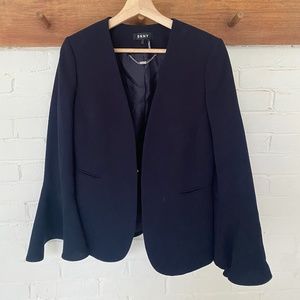 DKNY Women's Bell-Sleeve Lined Suit Blazer Jacket Top